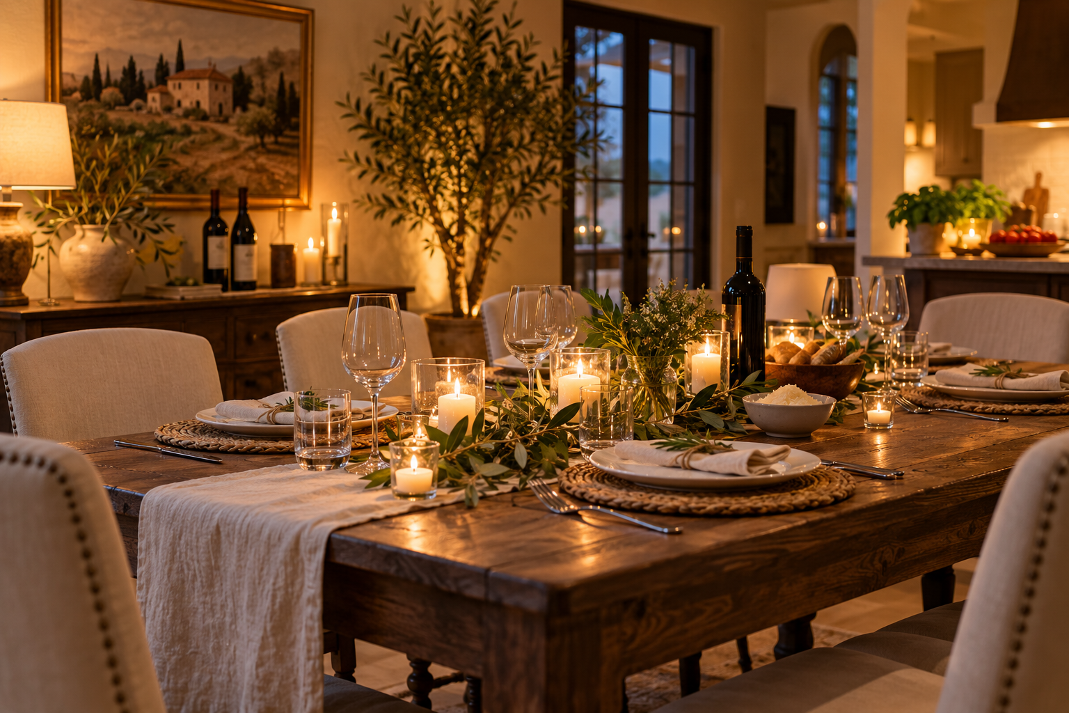 A beautifully set table for a Casa Golosa private dining experience